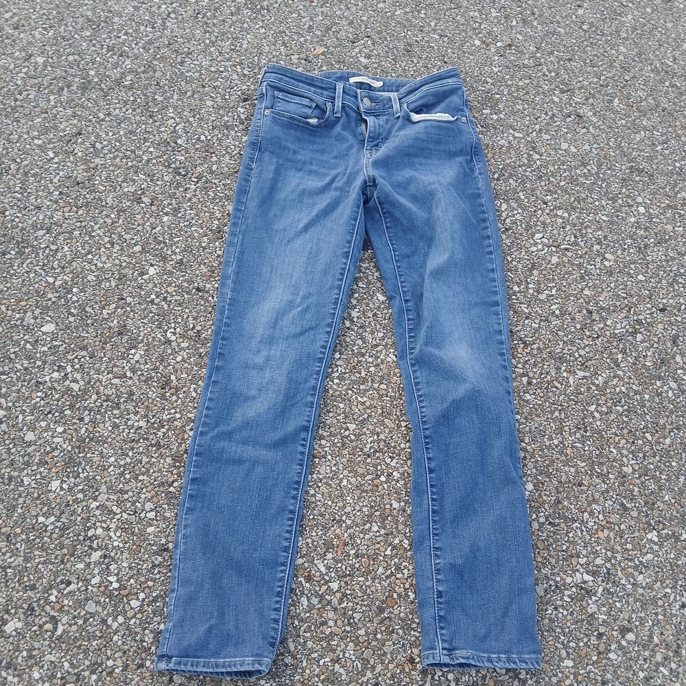 Levis Classic Mid Rise Skinny Jeans Womens 4 27x30 Blue Medium Wash Denim